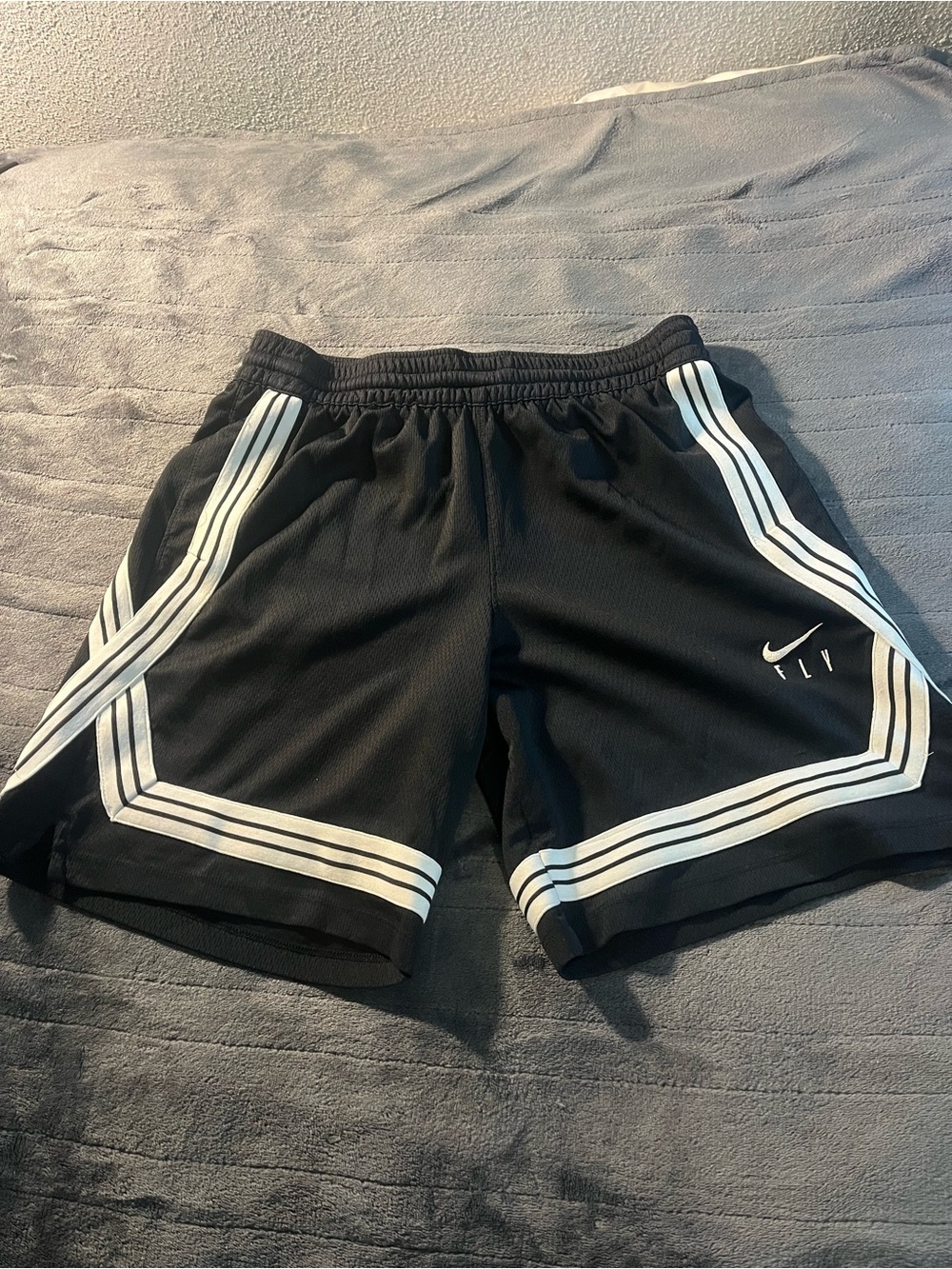 Nike Black Athletic Shorts with White Trim